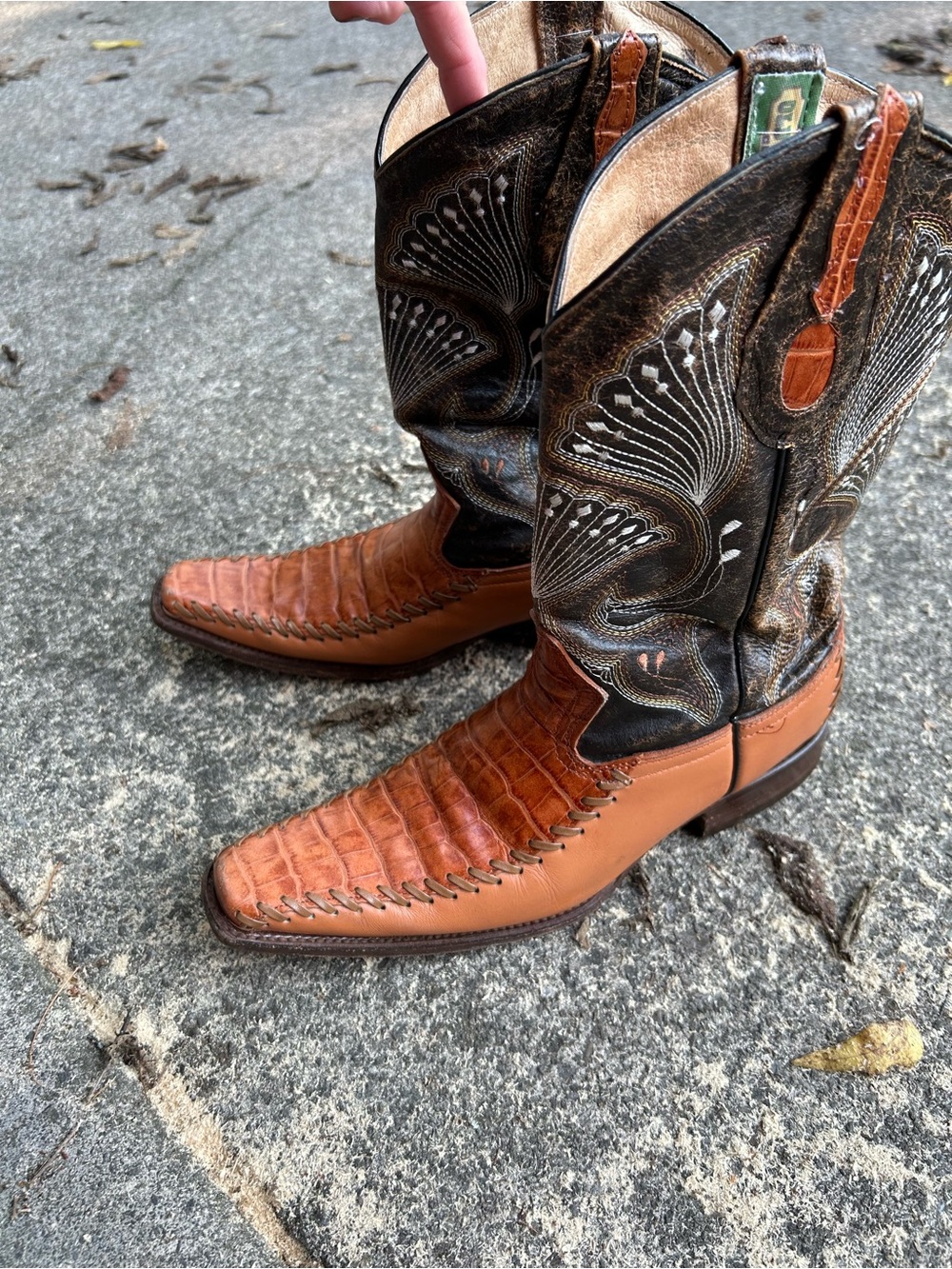 Corral Boots Two-Tone Tan & Dark Brown Western Boots